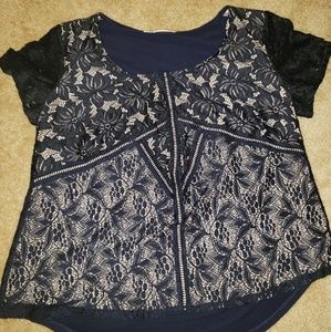 Maurices Navy blue blouse size 2 (16/18)